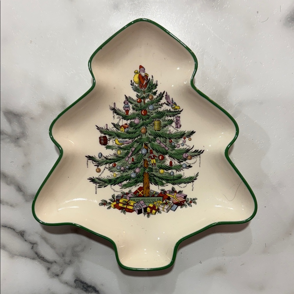 Spode Cream Christmas Tree Dish